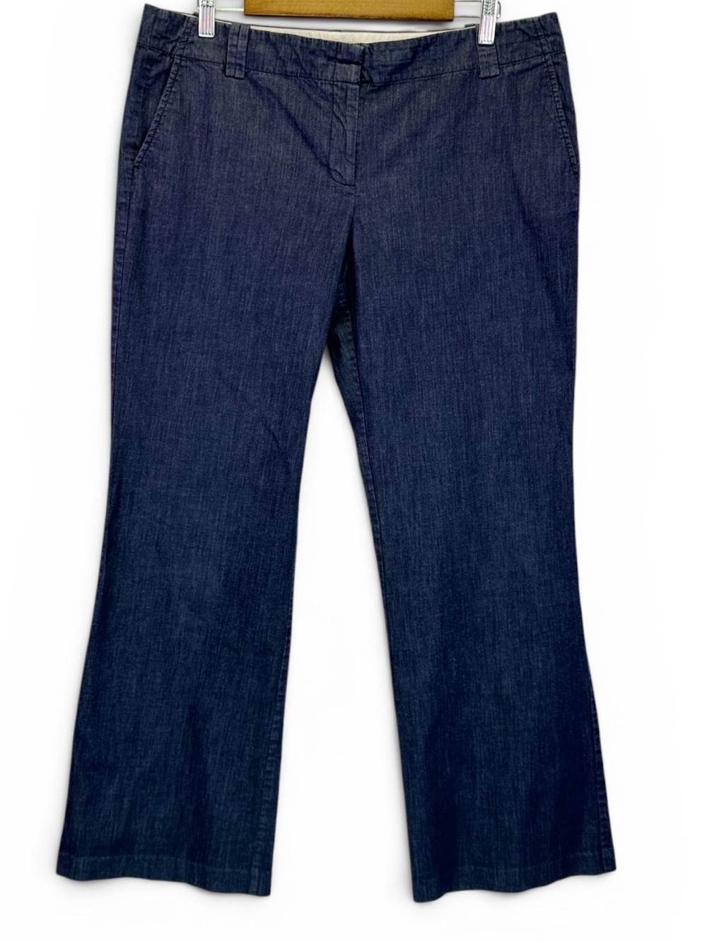Ann Taylor Loft Marisa Women's Blue Fit Flare Leg Refined Denim Trousers Size 14